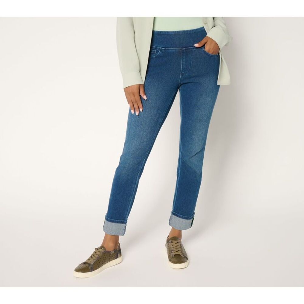 Wacoal Women's Petite Pants 8P Flexibelle Game Day Cuffed Jean Blue